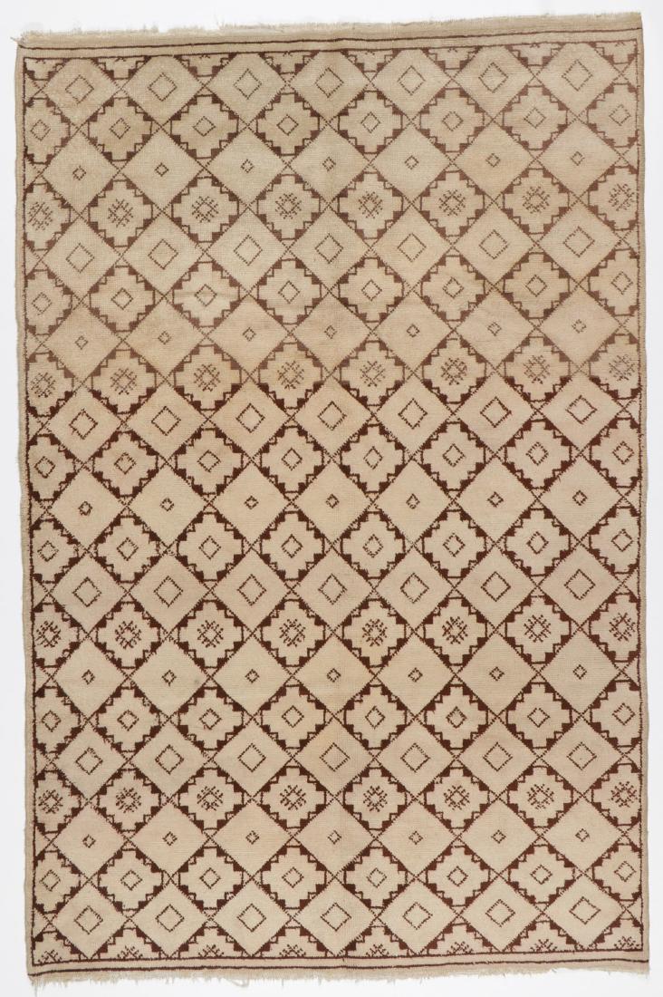 Vintage Moroccan Wool Pile Rug: 6'6'' x 9'9'': Vintage Moroccan Wool Pile Rug: 6'6'' x 9'9'' (198 x 297 cm). 40 lbs. Note on terms for estimating the age of an item: Antique (100+ years). Semi-Antique (50-100 years). Vintage (20-50 years). Modern 