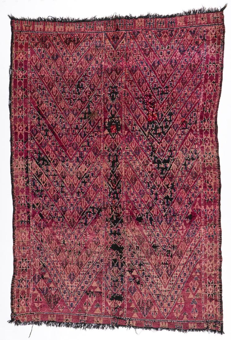 Vintage Wool Moroccan Pile Rug: 6'1'' x 8'9'': Vintage Wool Moroccan Pile Rug: 6'1'' x 8'9'' (185 x 267 cm). 16 lbs. Note on terms for estimating the age of an item: Antique (100+ years). Semi-Antique (50-100 years). Vintage (20-50 years). Modern 