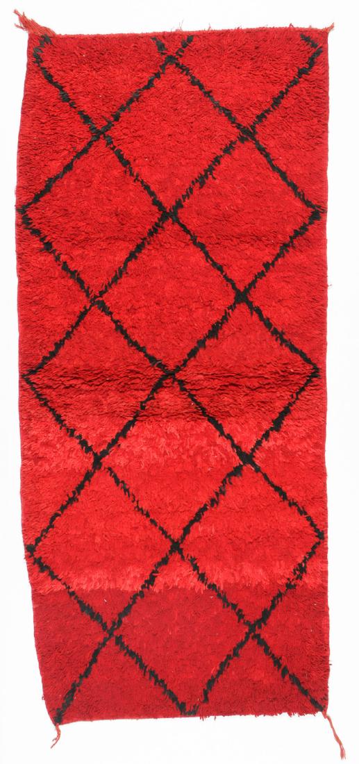 Vintage Moroccan Wool Pile Rug: 3'3'' x 7'3'': Vintage Moroccan Wool Pile Rug: 3'3'' x 7'3'' (99 x 221 cm). 10 lbs. Note on terms for estimating the age of an item: Antique (100+ years). Semi-Antique (50-100 years). Vintage (20-50 years). Modern (