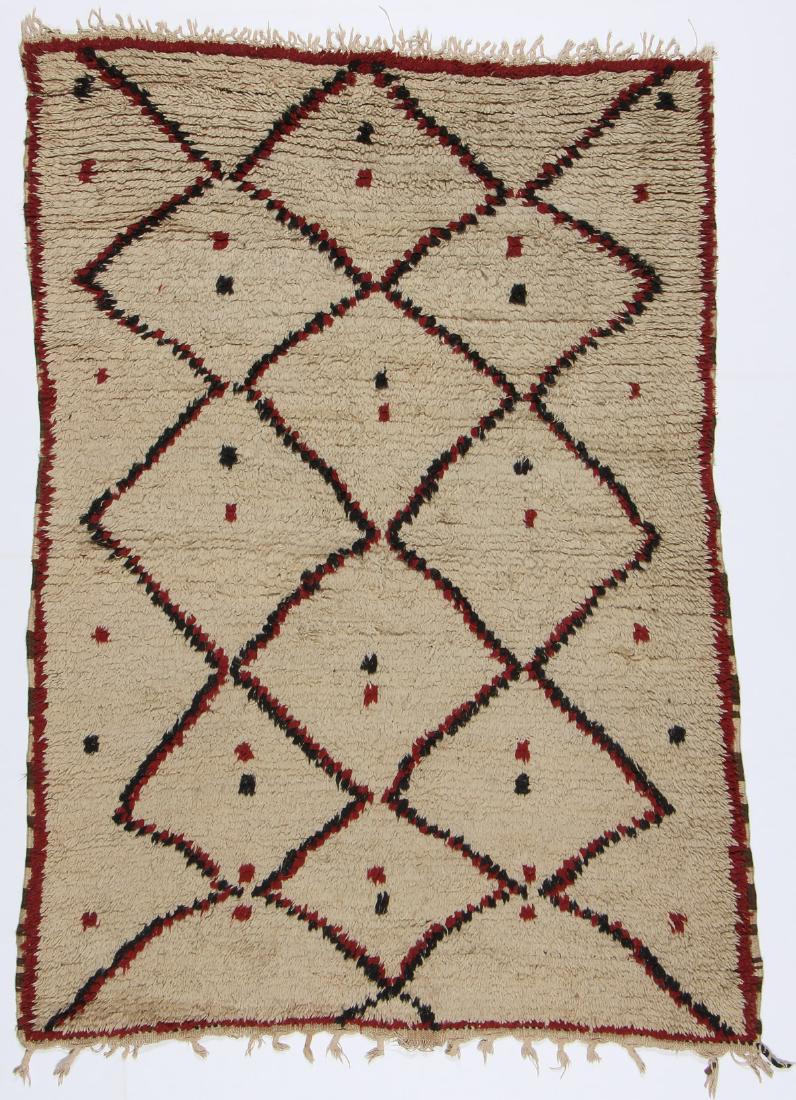 Vintage Moroccan Wool Pile Rug: 4'10'' x 6'6'' (1 of 6)