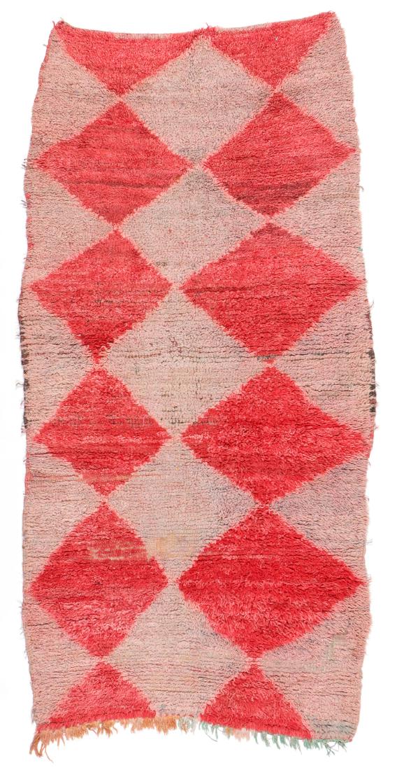 Vintage Wool Moroccan Pile Rug: 3'7'' x 7'2'': Vintage Wool Moroccan Pile Rug: 3'7'' x 7'2'' (109 x 218 cm). 11 lbs. Note on terms for estimating the age of an item: Antique (100+ years). Semi-Antique (50-100 years). Vintage (20-50 years). Modern 