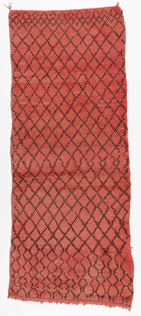 Vintage Moroccan Wool Pile Rug: 3'9'' x 9'3'': Vintage Moroccan Wool Pile Rug: 3'9'' x 9'3'' (114 x 282 cm). 12 lbs. Note on terms for estimating the age of an item: Antique (100+ years). Semi-Antique (50-100 years). Vintage (20-50 years). Modern 