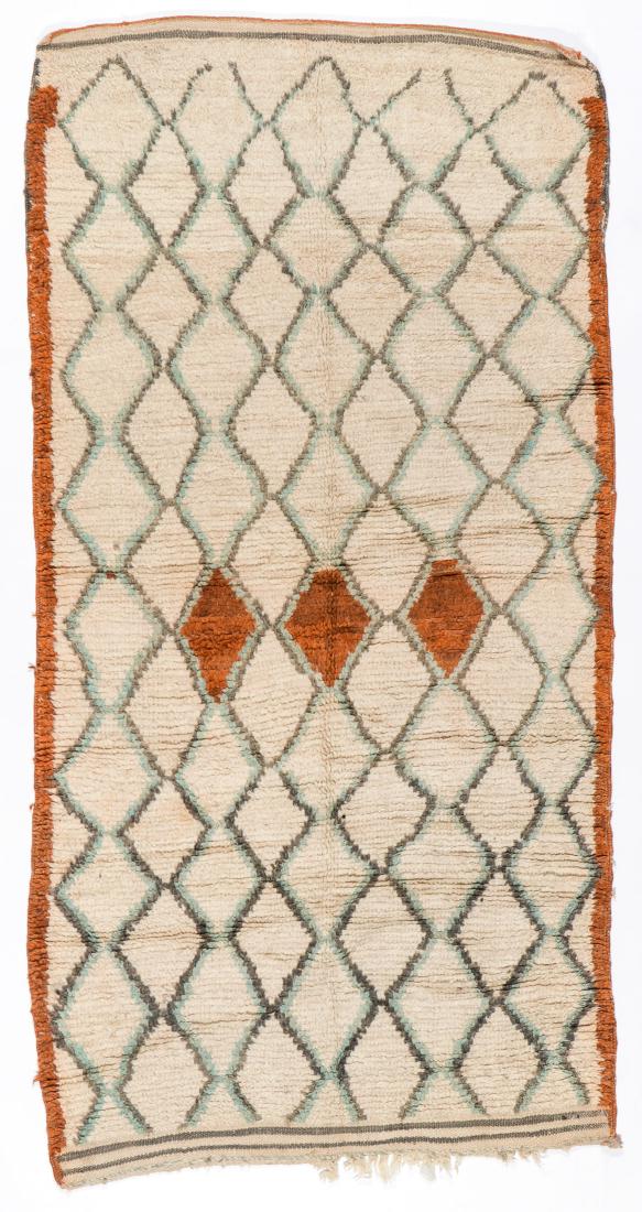 Vintage Wool Moroccan Pile Rug: 4'3'' x 7'10'' (1 of 6)