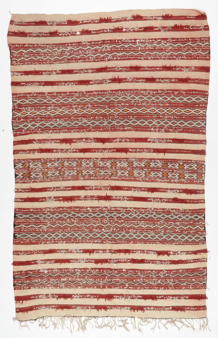 Vintage Moroccan Kilim: 5'9'' x 8'8'': Vintage Moroccan Kilim: 5'9'' x 8'8'' (175 x 264 cm). 12 lbs. Note on terms for estimating the age of an item: Antique (100+ years). Semi-Antique (50-100 years). Vintage (20-50 years). Modern (up to 2