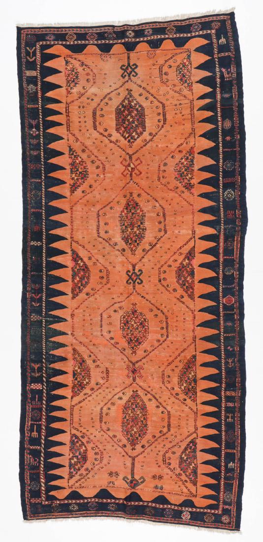 Large Antique West Persian Sofreh Kilim: 4'5'' x 9'10'' (1 of 6)