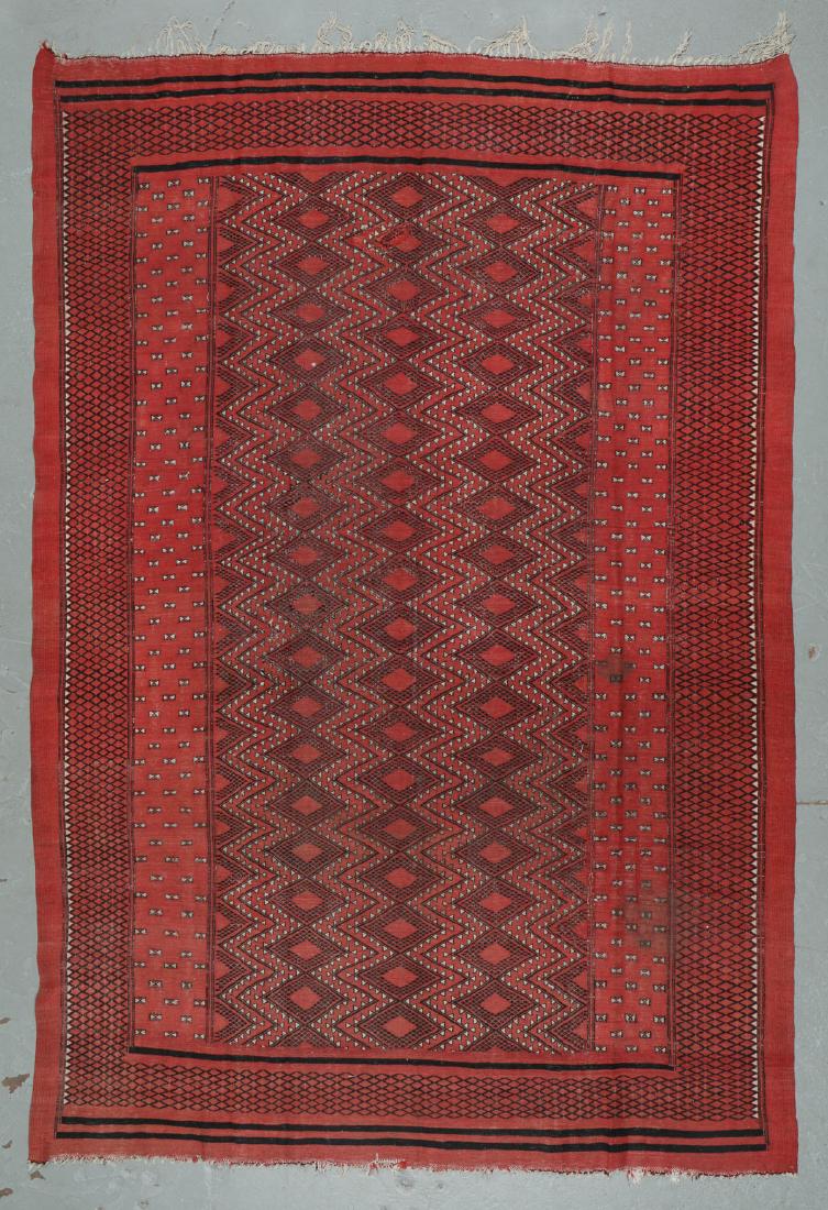 Vintage Moroccan Wool Kilim, Morocco: 8'2'' x 11'11'': Vintage Moroccan Wool Kilim, Morocco: 8'2'' x 11'11'' (249 x 363 cm). 37 lbs. Note on terms for estimating the age of an item: Antique (100+ years). Semi-Antique (50-100 years). Vintage (20-50 years).