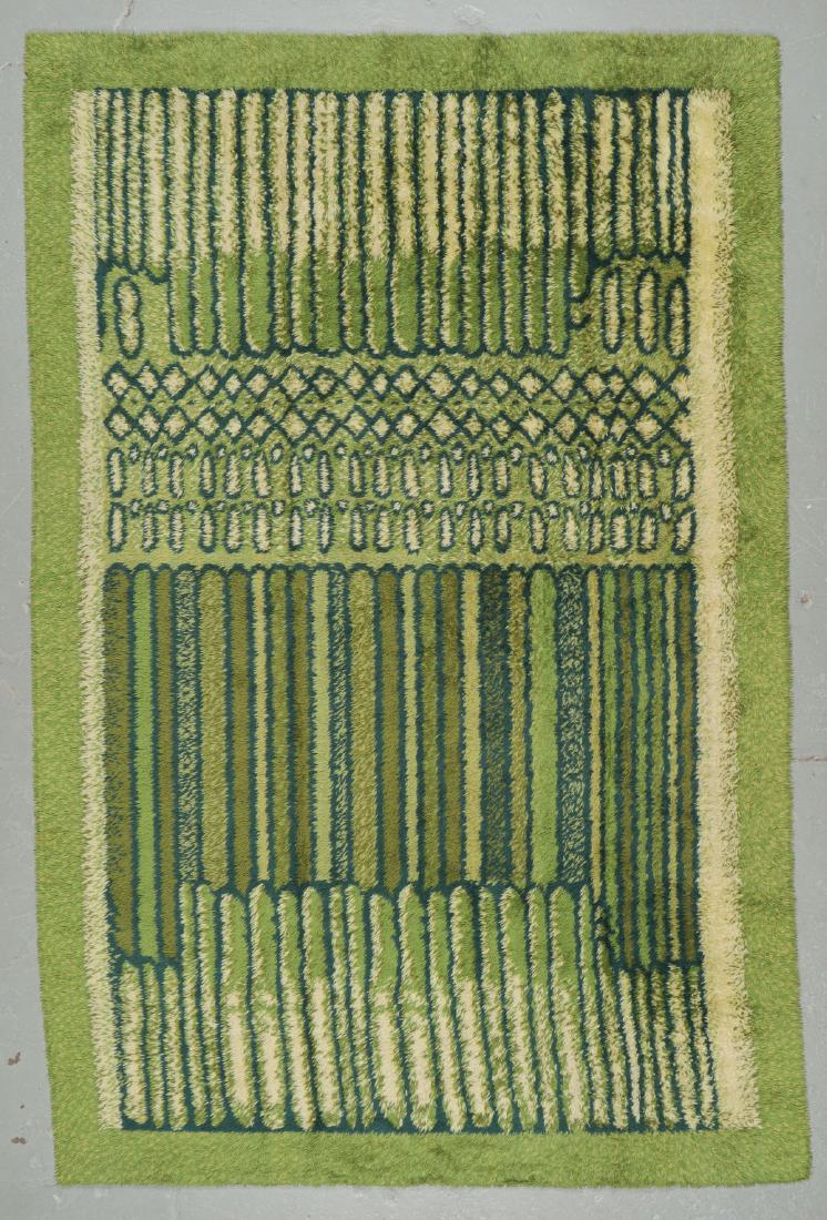 Vintage Modern Green Wool Shag Rug: 7'6'' x 11'6'' (1 of 6)