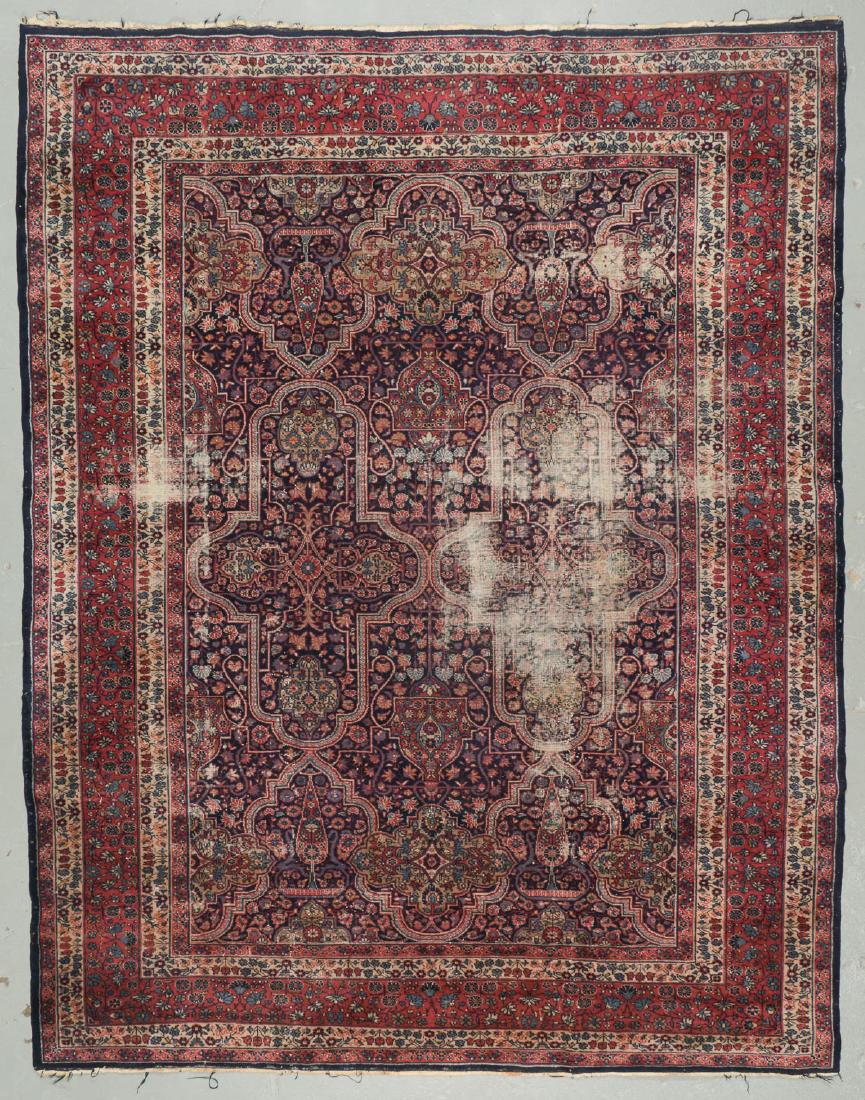 Antique Isparta Rug, Turkey: 10'2'' x 12'10'': Antique Isparta Rug, Turkey: 10'2'' x 12'10'' (310 x 391 cm). 57 lbs. Leonia NJ estate. Note on terms for estimating the age of an item: Antique (100+ years). Semi-Antique (50-100 years). Vintage (20-
