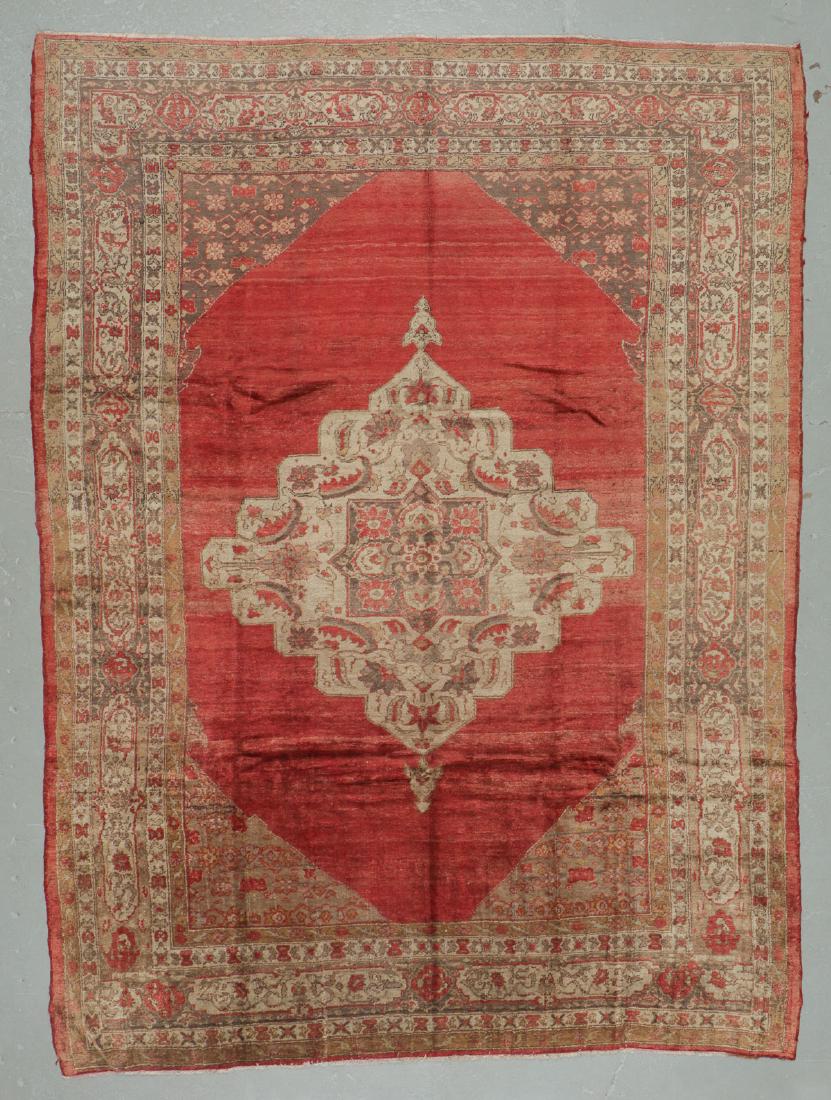 Semi-Antique Angora Oushak Rug, Turkey: 9'6'' x 12'6'': Semi-Antique Angora Oushak Rug, Turkey: 9'6'' x 12'6'' (290 x 381 cm). 69 lbs. Note on terms for estimating the age of an item: Antique (100+ years). Semi-Antique (50-100 years). Vintage (20-50 years)
