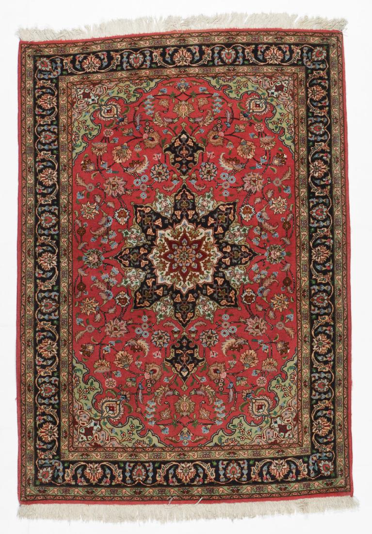 Vintage Silk Tabriz Rug, Persia: 3'1'' x 5'3'' (1 of 5)