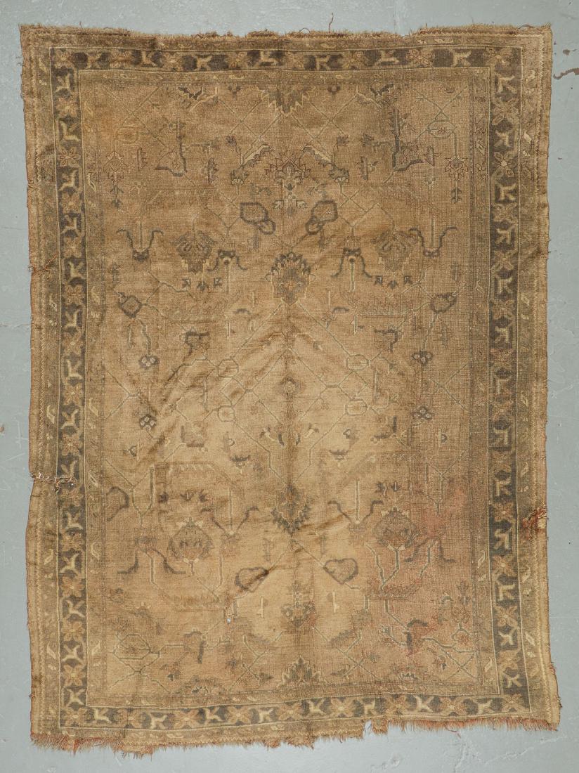 Antique Oushak Rug, Turkey: 8'4'' x 11'1'': Antique Oushak Rug, Turkey: 8'4'' x 11'1'' (254 x 338 cm). 40 lbs. Note on terms for estimating the age of an item: Antique (100+ years). Semi-Antique (50-100 years). Vintage (20-50 years). Modern (up