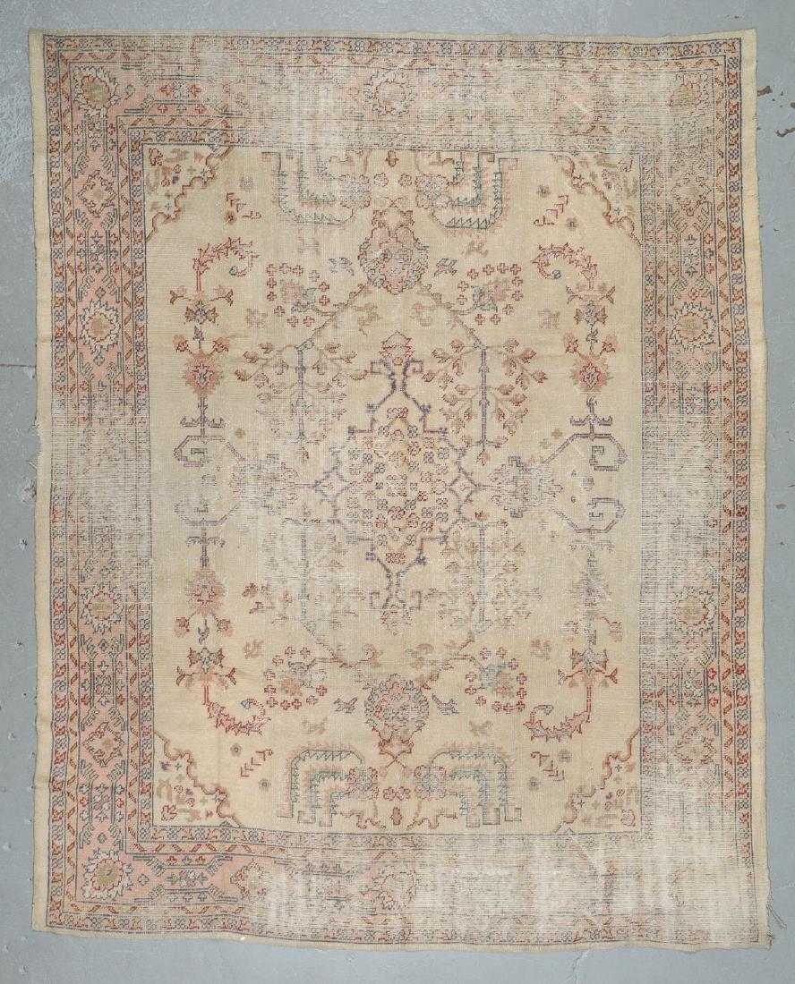 Antique Oushak Rug, Turkey: 9'8'' x 12'4'': Antique Oushak Rug, Turkey: 9'8'' x 12'4'' (295 x 376 cm). 43 lbs. Note on terms for estimating the age of an item: Antique (100+ years). Semi-Antique (50-100 years). Vintage (20-50 years). Modern (up