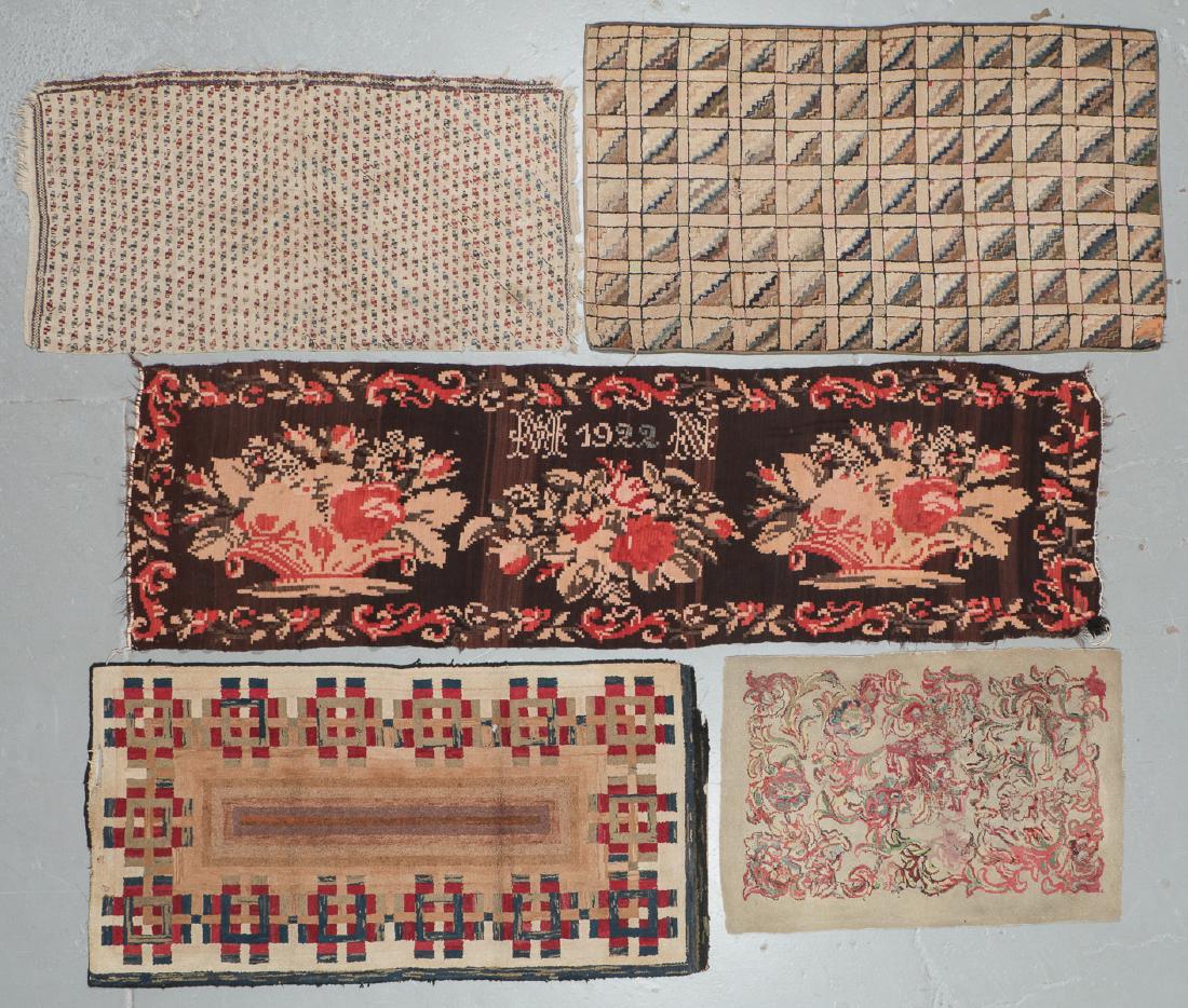 Estate Grouping of Antique Kilims & Hooked Rugs (1 of 5)