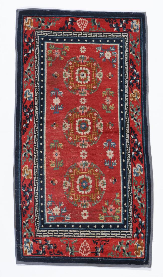 Antique Tibetan 3 Coin Khaden Rug, 2'5" x 4'5" (1 of 6)