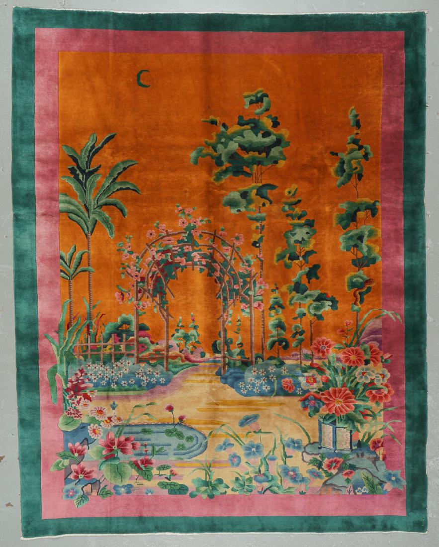 Fine Art Deco Rug, Early 20th C, China: 9'0'' x 11'5'' (1 of 6)