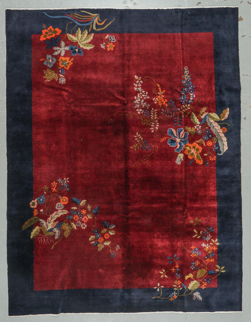 Art Deco Rug, Early 20th C, China: 8'10'' x 11'7'': Art Deco Rug, Early 20th C, China: 8'10'' x 11'7'' (269 x 353 cm). 76 lbs. Wool pile; cotton warp and weft.