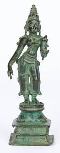 Antique Bronze Bhu-Devi, India, ex Marshall P. Blankarn: Antique Bronze Bhu-Devi, India. Provenance: Ex. Marshall P. Blankarn Collection; Private Pittsburgh Collection. Size: 9.75'' x 3.25'' x 3.25'' (25 x 8 x 8 cm).