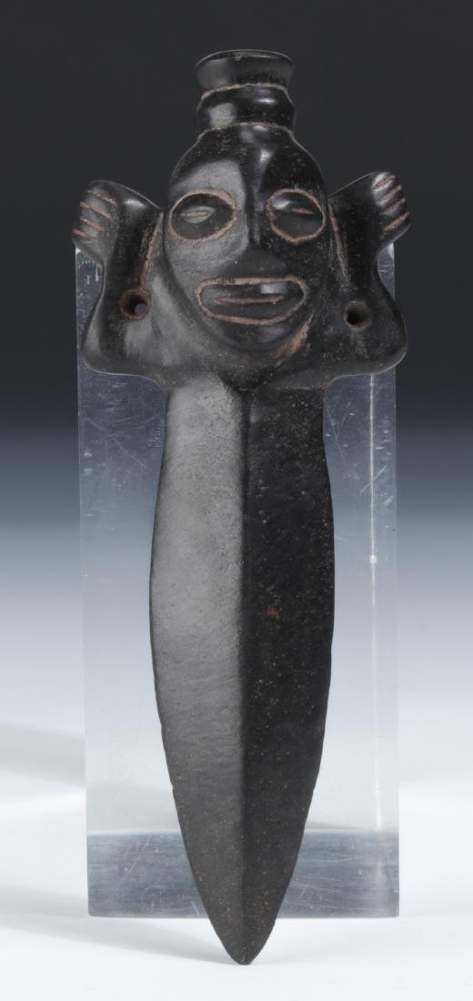 Taino Fine Beveled Knife w. Anthropic Handle (1000-1500 (1 of 8)