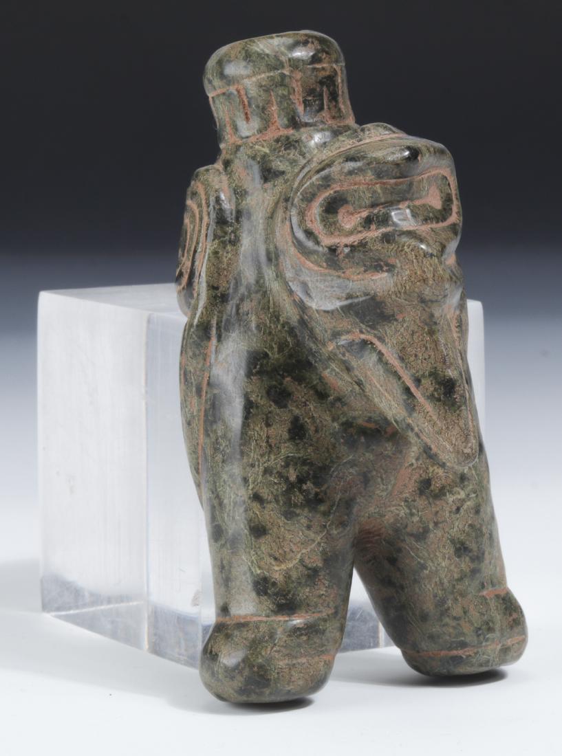 Taino Speckled Green Serpentine Bird Man Cohoba Inhaler (1 of 7)