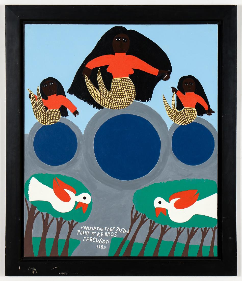 Amos Ferguson (Bahamian, 1920-2009)  "Mermaids" (1 of 4)