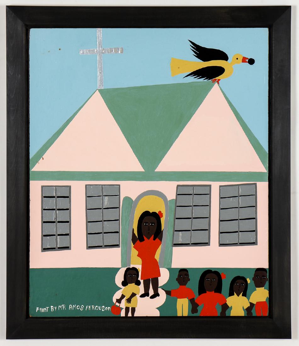 Amos Ferguson (Bahamian, 1920-2009) "Pink School House" (1 of 4)