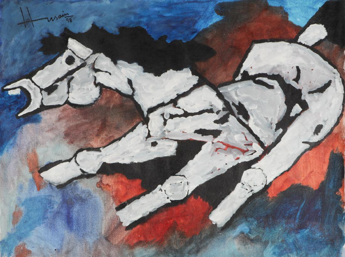 M.F. Husain (Indian, 1913-2011) "Horse", 1998 (1 of 4)
