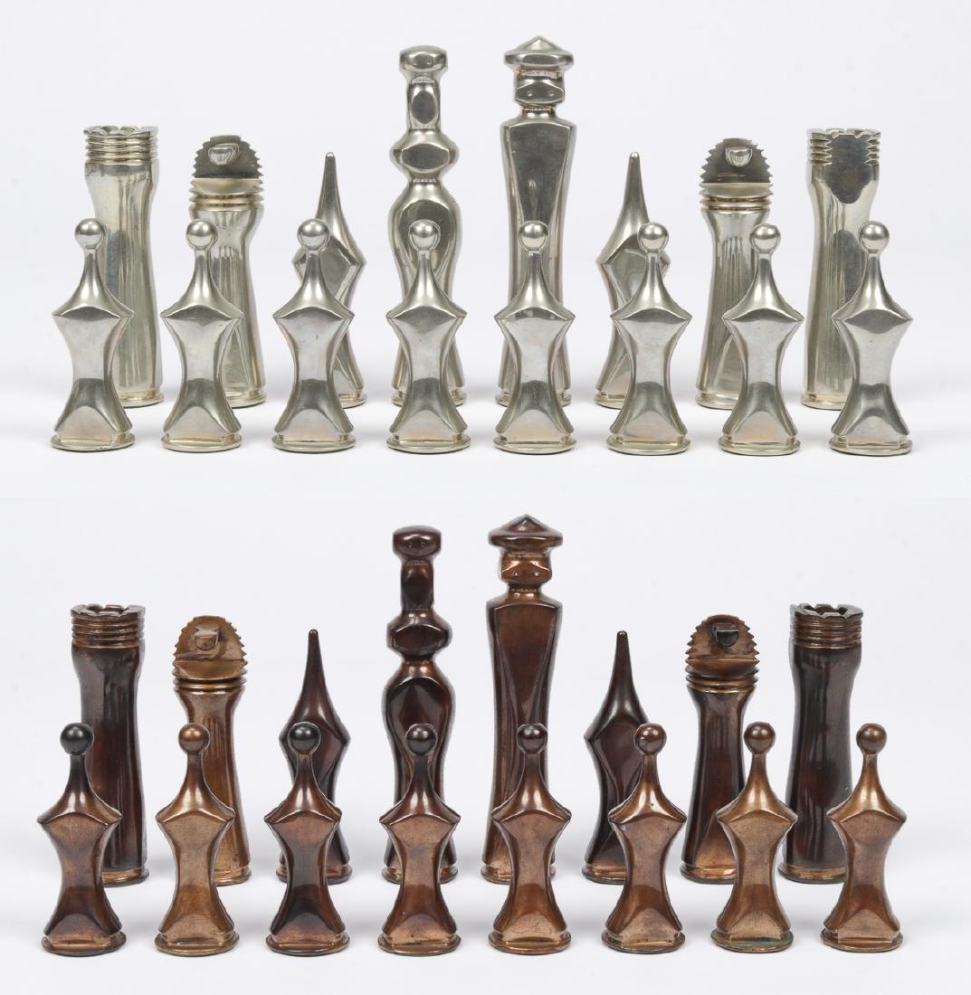 Fine European (20th c.) Solid Bronze Chess Set (1 of 8)