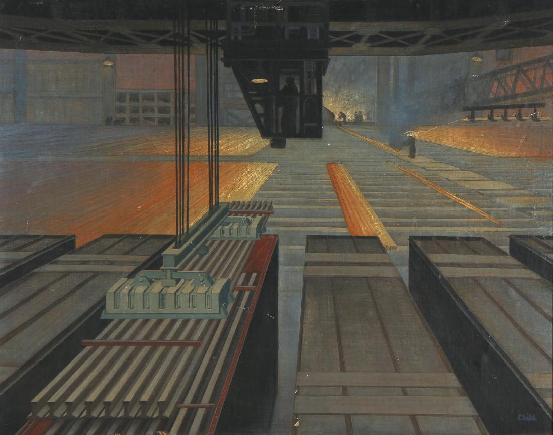 Charles Child (American, 1902-1983) "Steel Mill" (1 of 6)