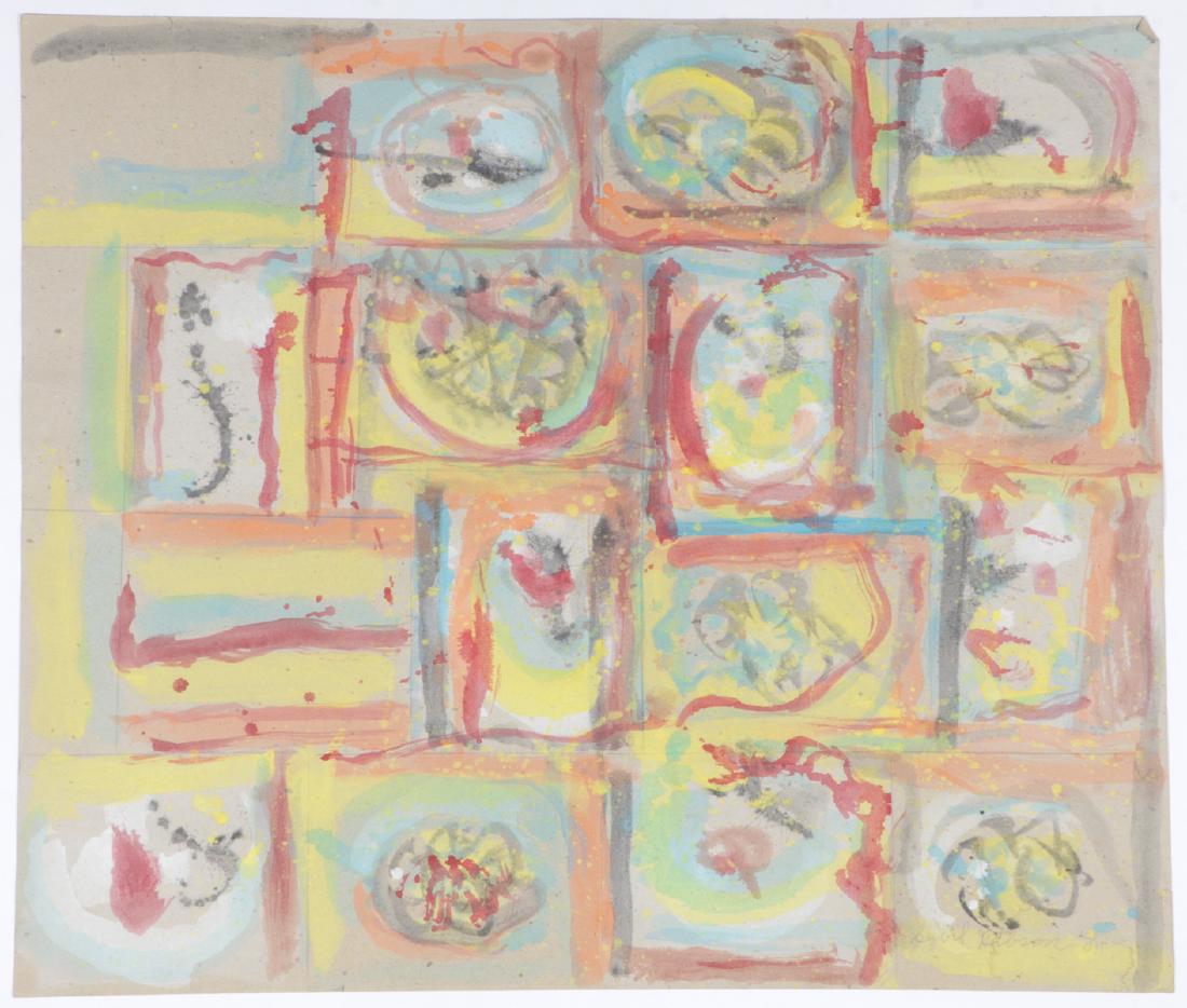 Sybil Gibson (1908-1995) "An Unfinished Abstract: Sybil Gibson (American, 1908-1995) "An Unfinished Abstract Effort", 1984, Mixed Media Painting on paper, signed. Unframed. Size: 34'' x 40'', 86 x 102 cm (sheet).