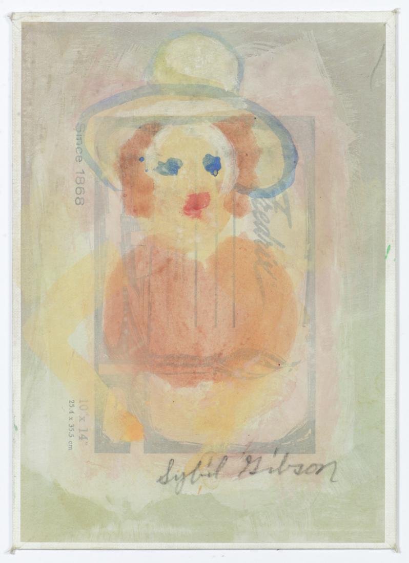 Sybil Gibson (1908-1995) Mixed Media, 14'' x 10'': Sybil Gibson (American, 1908-1995) Mixed Media Painting on reverse of canvas panel, signed. Unframed. Size: 14'' x 10'', 36 x 25 cm (board).