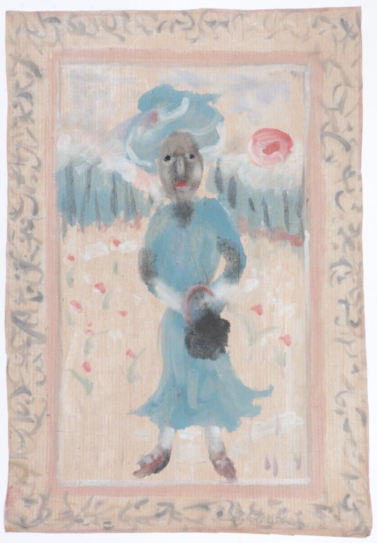Sybil Gibson (1908-1995) "The Morning After", 36.5'' x: Sybil Gibson (American, 1908-1995) "The Morning After", Mixed Media Painting on paper, signed. Unframed. Size: 36.5'' x 25.25'', 93 x 64 cm (sheet).