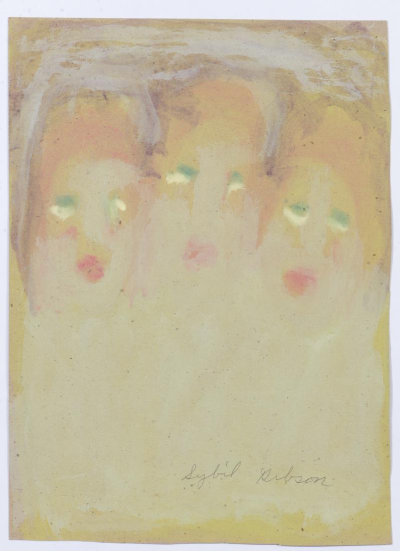 Sybil Gibson (1908-1995) Mixed Media, 19'' x 13.75'': Sybil Gibson (American, 1908-1995) 3 Women. Mixed Media Painting on paper, signed. Unframed. Size: 19'' x 13.75'', 48 x 35 cm (sheet).