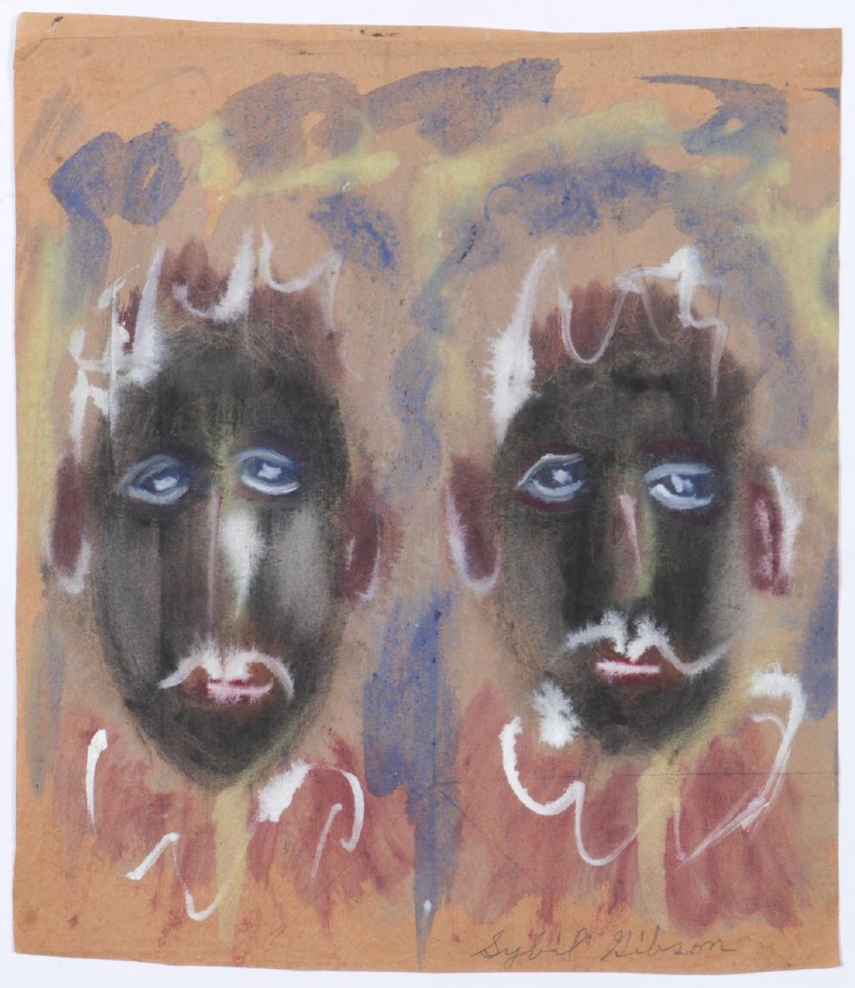 Sybil Gibson (1908-1995) Mixed Media, 18'' x 15.75'': Sybil Gibson (American, 1908-1995) Mixed Media Painting on paper, signed. Unframed. Size: 18'' x 15.75'', 46 x 40 cm (sheet).
