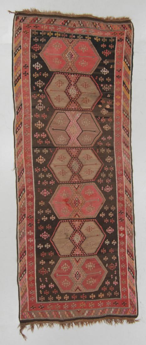 Semi-Antique Van Kilim, Turkey: 5'4'' x 13'10'': Semi-Antique Van Kilim, Turkey: 5'4'' x 13'10'' (163 x 422 cm) 24 lbs.