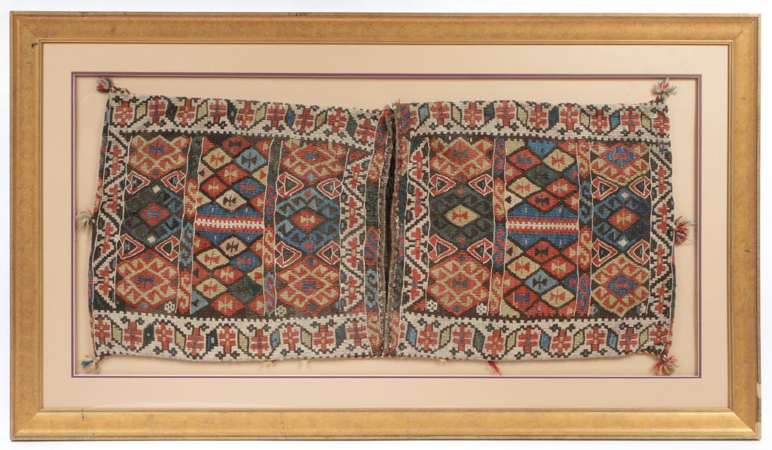 Antique West Persian Kilim Saddlebag in Custom Frame (1 of 4)