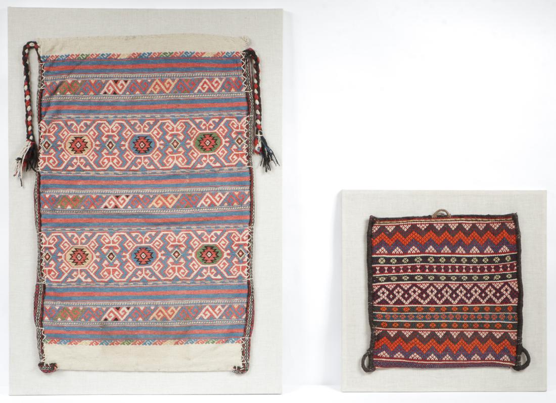 2 Antique Sumak Bags on Custom Stretchers (1 of 6)