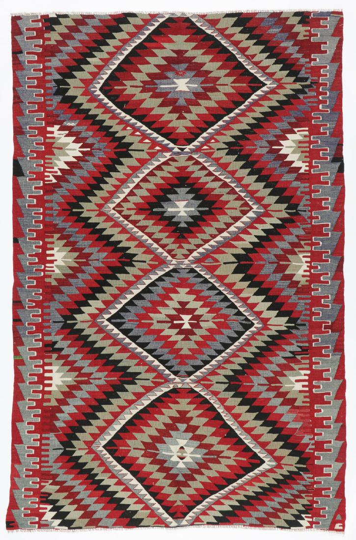 Semi-Antique Anatolian Kilim, Turkey: 5'9'' x 9'0'': Semi-Antique Anatolian Kilim, Turkey: 5'9'' x 9'0'' (175 x 274 cm). 15 lbs. Wool, mid 20th c.