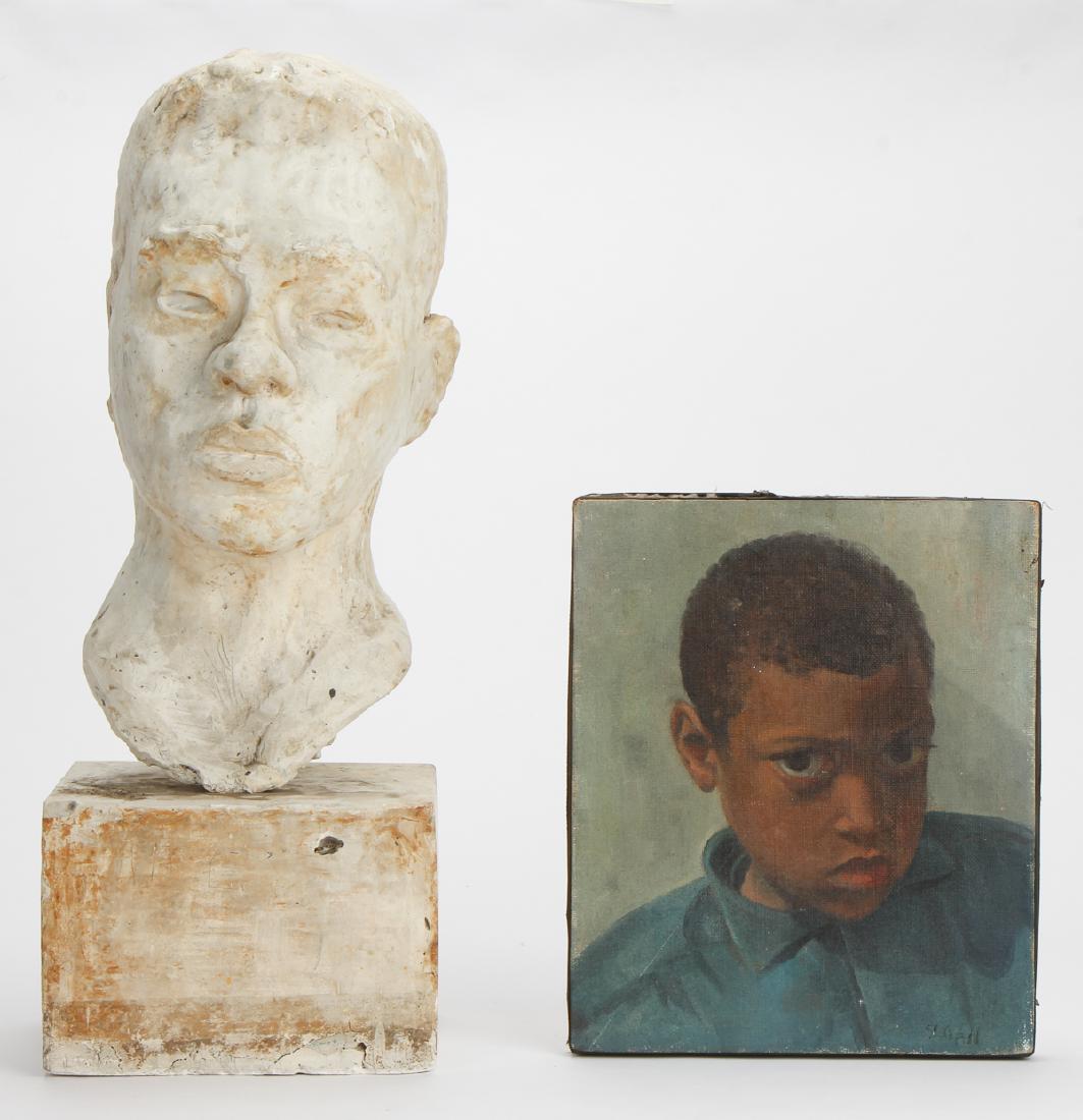 Plaster Portrait Bust and a Painted Portrait (1 of 4)