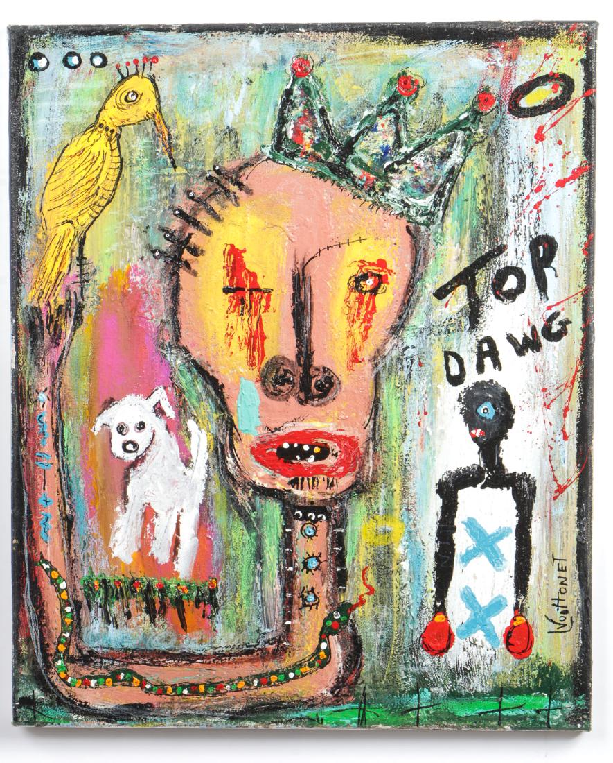 Louis Vuittonet (20th c.) Mixed media painting (1 of 3)