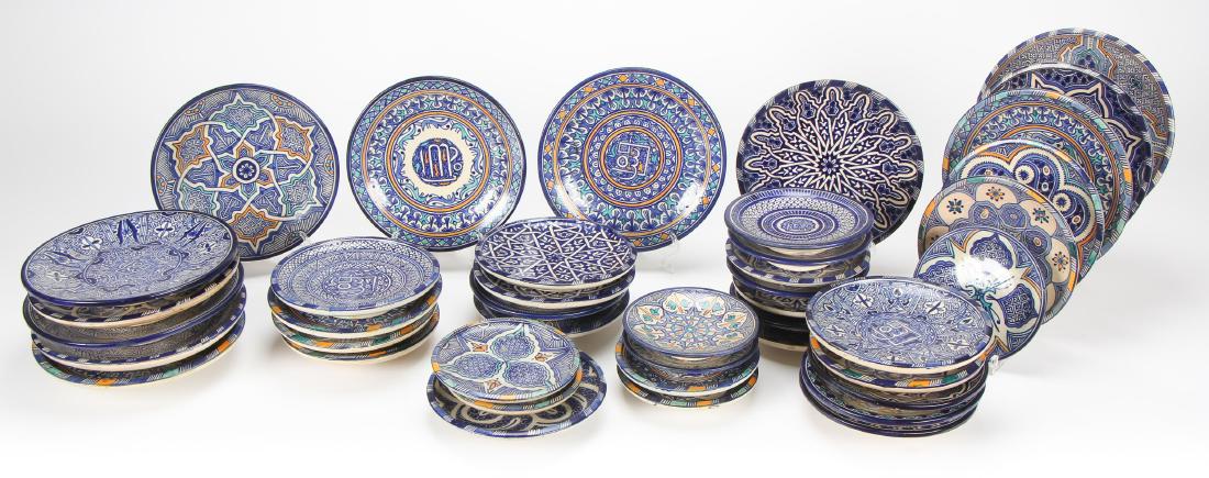Group of 42 Pieces of Moroccan Pottery, late 19th c. (1 of 3)
