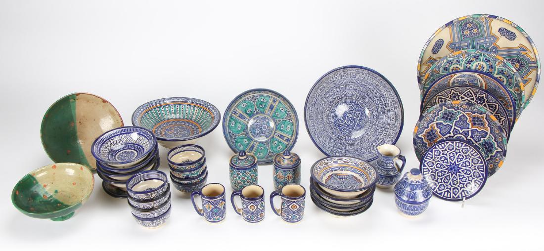 Group of 35 Pieces of Moroccan Pottery, late 19th c. (1 of 5)