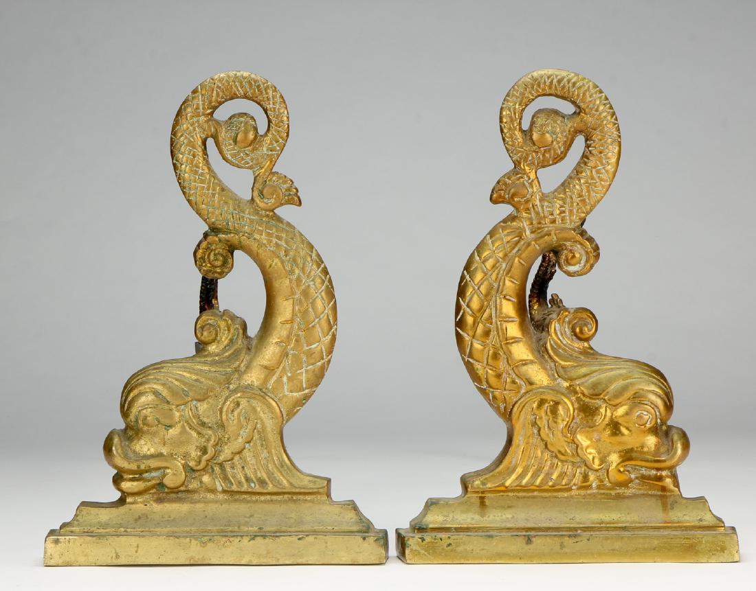 Antique Dolphin Andirons (1 of 3)