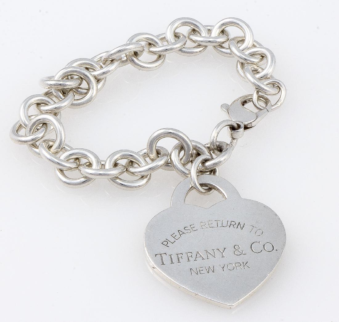 Tiffany Sterling Silver Heart Tag Charm Bracelet (1 of 2)
