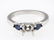 Platinum Diamond and Blue Sapphire Engagement Ring