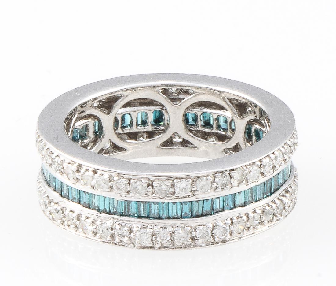 Irradiated Blue and White Diamond Eternity Band in14kt. (1 of 2)