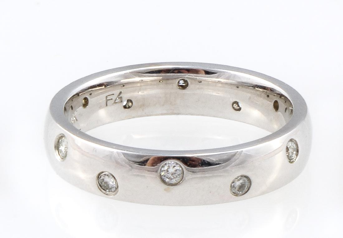 F. Goldman 14kt white gold burnished set diamond band (1 of 2)