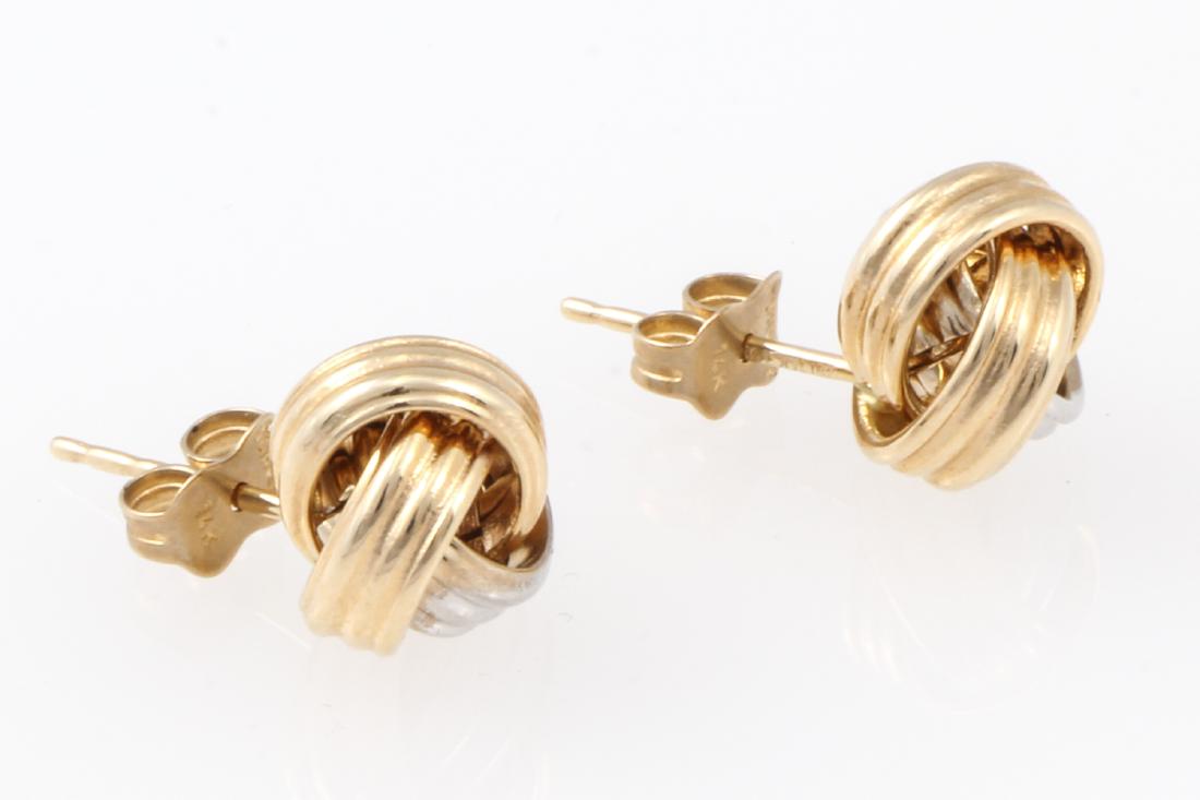 14kt Two Tone Knot Stud Earrings (1 of 3)