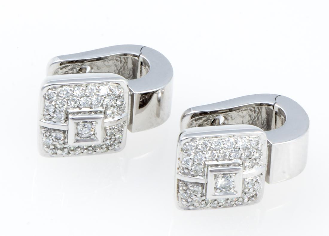 Breuning 14kt White Gold Diamond Huggie Earrings (1 of 2)