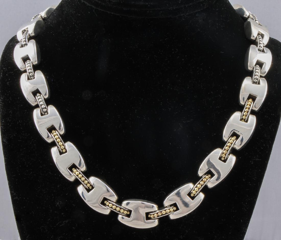 Lagos Caviar Sterling Silver and 18k Gold Necklace (1 of 3)