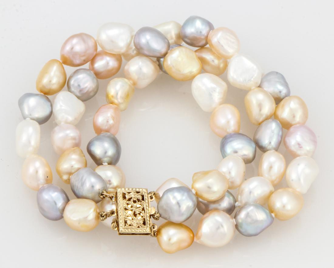 Imperial Pearl 14kt. Yellow gold Three Row Freshwater (1 of 2)